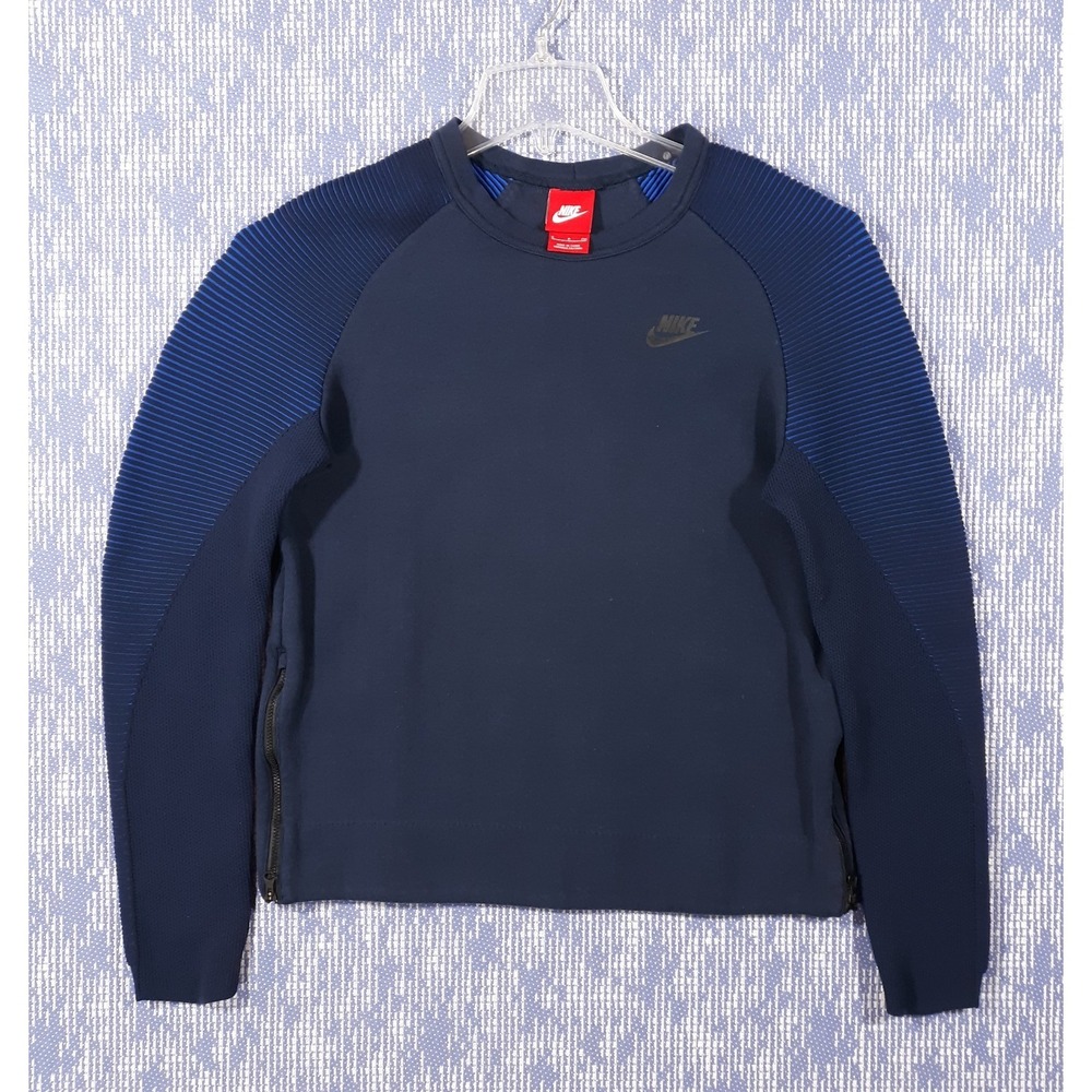 Nike Sweatshirt Pullover Crew Neck Size Small Blue Raglan